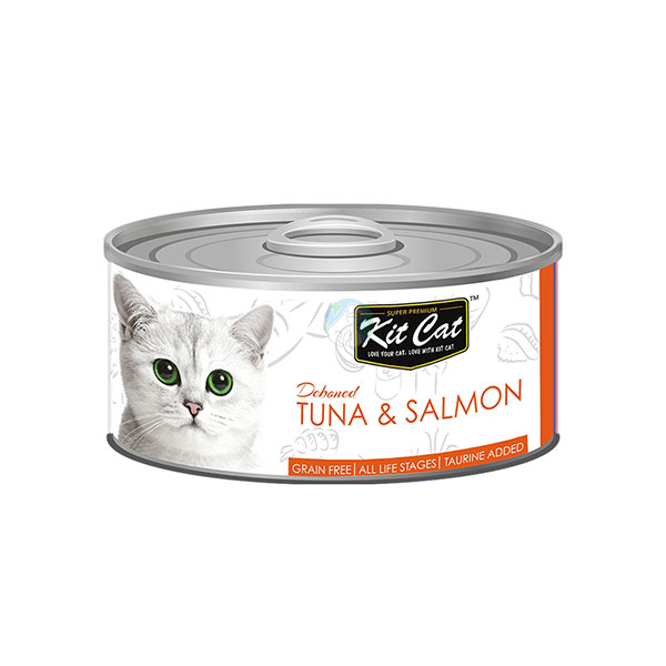 کنسرو گربه نچرال ژله ای تن و سالمون  Kitcat